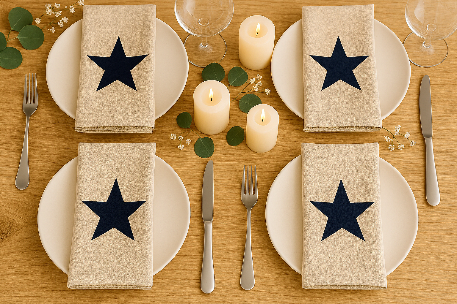 Bügelbilder Tischdeko mit Servietten